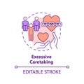 2D customizable line icon excessive caretaking concept Royalty Free Stock Photo