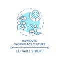 2D customizable line icon improved workplace culture concept Royalty Free Stock Photo