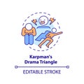 2D customizable line icon karpman drama triangle concept Royalty Free Stock Photo