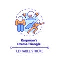 2D customizable line icon karpman drama triangle concept