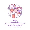 2D customizable line icon poor boundaries concept