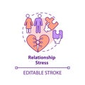 2D customizable line icon relationship stress concept