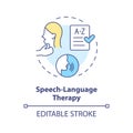 2D customizable line icon speech language therapy concept Royalty Free Stock Photo