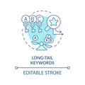 2D customizable long tail keywords line icon concept Royalty Free Stock Photo