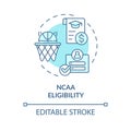 2D customizable NCAA eligibility line icon concept