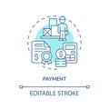 2D customizable payment blue icon concept