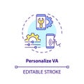 2D customizable personalize VA line icon concept