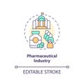 2D customizable pharmaceutical industry line icon concept