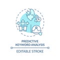 2D customizable predictive keyword analysis icon concept