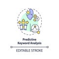 2D customizable predictive keyword analysis icon concept