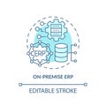 2D customizable on-premise ERP blue icon concept