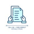2D customizable proposal letter thin linear blue icon