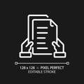 2D customizable proposal letter thin linear white icon