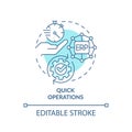 2D customizable quick operations blue icon concept Royalty Free Stock Photo