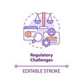 2D customizable regulatory challenges icon concept Royalty Free Stock Photo