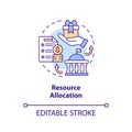 2D customizable resource allocation icon concept