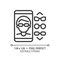 2D customizable simple thin linear black eyeglasses app icon