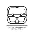 2D customizable simple thin linear black eyeglasses case icon