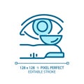 2D customizable simple thin linear blue contact lens icon Royalty Free Stock Photo