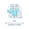 2D customizable SLAs blue icon concept