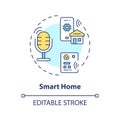 2D customizable smart home line icon concept
