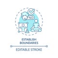 2D customizable thin line icon establish boundaries concept