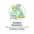 2D customizable thin line icon establish boundaries concept