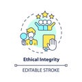 2D customizable thin line icon ethical integrity concept