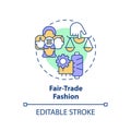 2D customizable thin line icon fair trade fashion concept Royalty Free Stock Photo