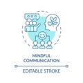 2D customizable thin line icon mindful communication concept Royalty Free Stock Photo