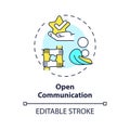 2D customizable thin line icon open communication concept