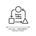 2D customizable thin linear black adaptability icon