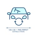 2D customizable thin linear blue car headlight icon Royalty Free Stock Photo