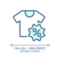 2D customizable thin linear blue clothing discount icon