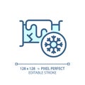 2D customizable thin linear blue cold water pipeline icon