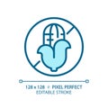 2D customizable thin linear blue corn free icon Royalty Free Stock Photo