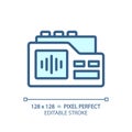 2D customizable thin linear blue voice recorder icon