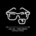 2D customizable thin linear white broken eyeglasses icon