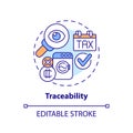 2D customizable traceability line icon concept