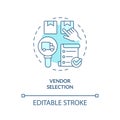 2D customizable vendor selection blue icon concept