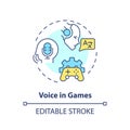 2D customizable voice in games line icon concept