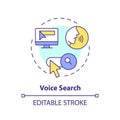 2D customizable voice search line icon concept