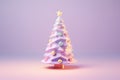 3D cute Christmas tree background Royalty Free Stock Photo