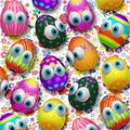 3d Cute Easter Eggs Cartoon