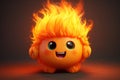 3D Cute Fire Character Ignites Joy and Warmth Royalty Free Stock Photo