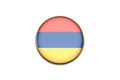 3D cute flag sticker of Armenia on white background.