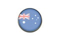 3D cute flag sticker of Australia on white background.