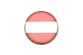 3D cute flag sticker of Austria on white background.