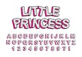 3D cute kids letters with pink shadow.