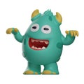 3D Cute Monster Cartoon has a joyful smile